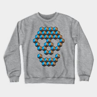 Honeycomb Skull, earth and Sky Crewneck Sweatshirt